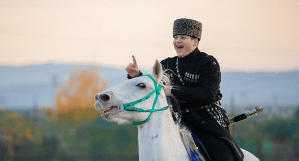 Adam Kadyrov. Screenshot of a photo from his Instagram* from 10.10.2024, https://www.instagram.com/p/DA8F_tqgiI-/ (the activities of Meta, the company that owns the social network, are prohibited in Russia). Adam Kadyrov. Screenshot of a photo from his Instagram* from 10.10.2024, https://www.instagram.com/p/DA8F_tqgiI-/ (the activities of Meta, the company that owns the social network, are prohibited in Russia).