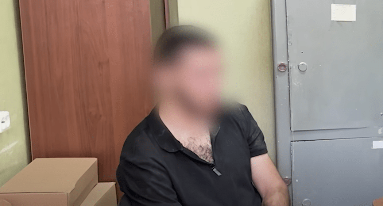 An Azerbaijani citizen detained in Stavropol in connection with a terrorist attack. Screenshot of the National Anti-Terrorism Committee video from 09/08/25, https://www.youtube.com/watch?v=K-QcpbUgbxQ&t=119s
