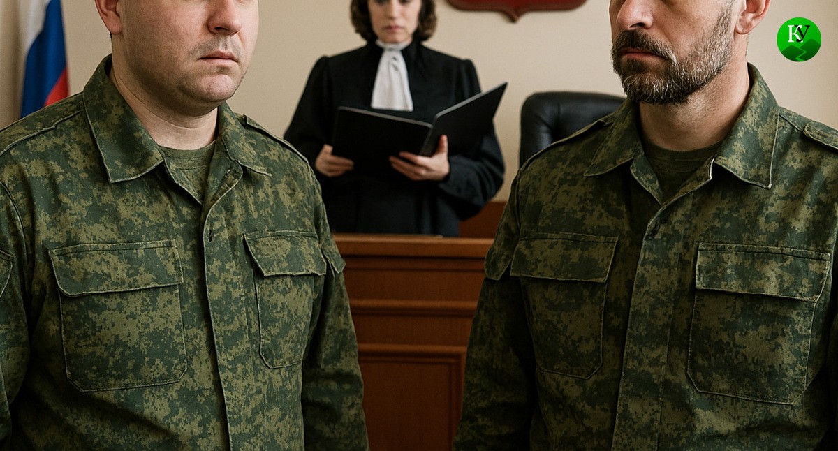 Military in court. Illustration created by "Caucasian Knot" with the help of AI in the Copilot program