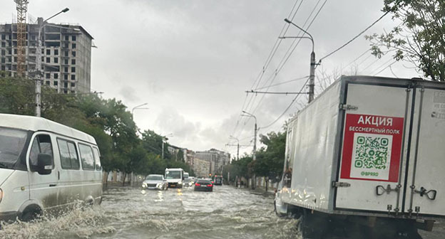 Flooding of Makhachkala streets. September 17, 2025. Photo: https://t.me/chernovik_new/4673