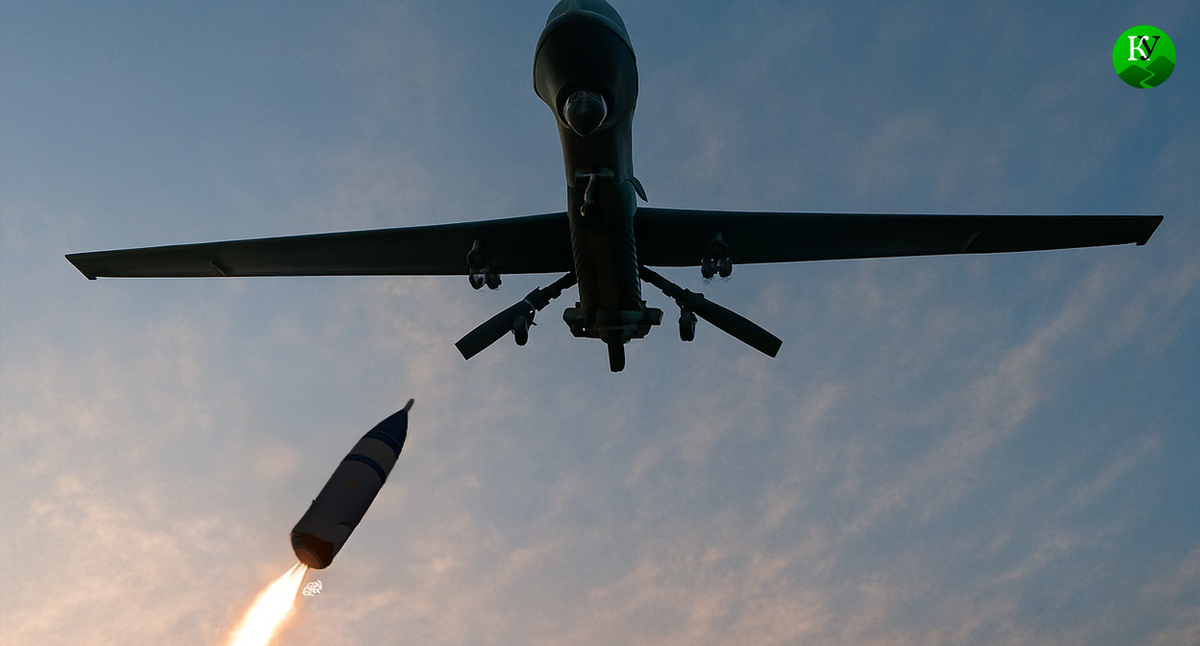 UAV interception. Illustration created by the "Caucasian Knot" using AI in the Copilot program.