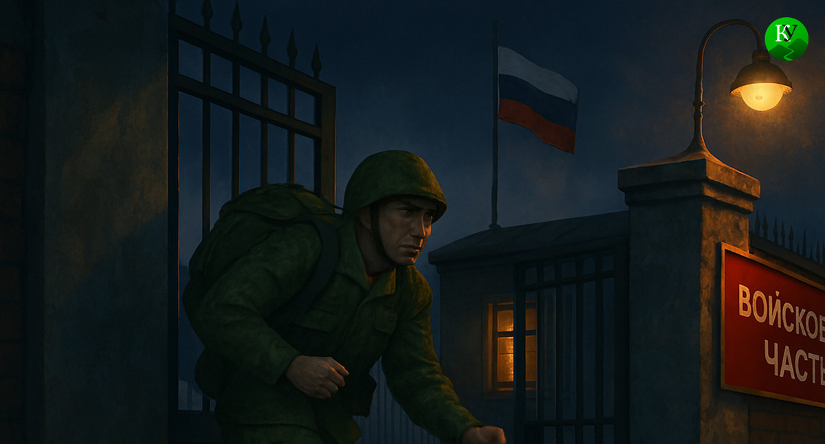 A soldier leaves his unit. Illustration created by the "Caucasian Knot" using AI in the Copilot program.