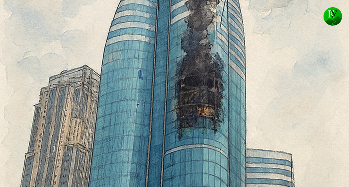 Damage to Grozny City. Illustration created by Caucasian Knot using AI in the Copilot program.

