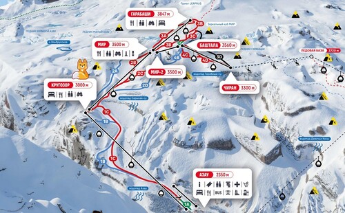 A fragment of the updated resort map. Screenshot of the Elbrus website page https://resort-elbrus.ru/resortMap