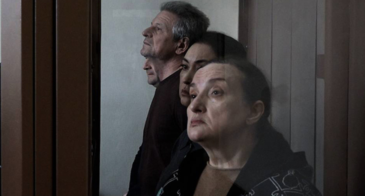 The defendants in the courtroom. In the foreground is Elena Zolotareva. December 22, 2025. Photo: https://t.me/opskuban/1386