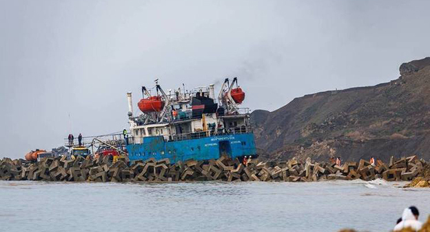 A sunken tanker in the Kerch Strait. Photo: Russian Government