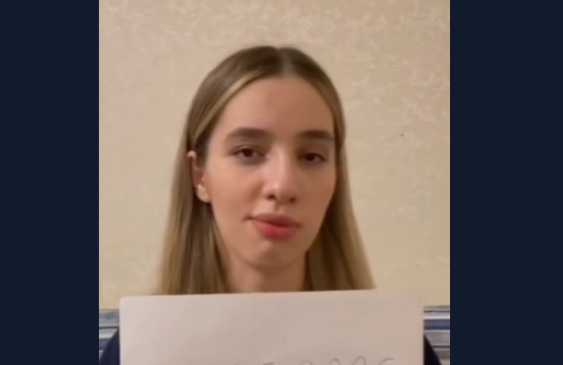 Aina Mankieva. Still from a video from the Telegram channel "Caucasus Without a Mother" from May 23, 2025, https://t.me/heda_media/1454.