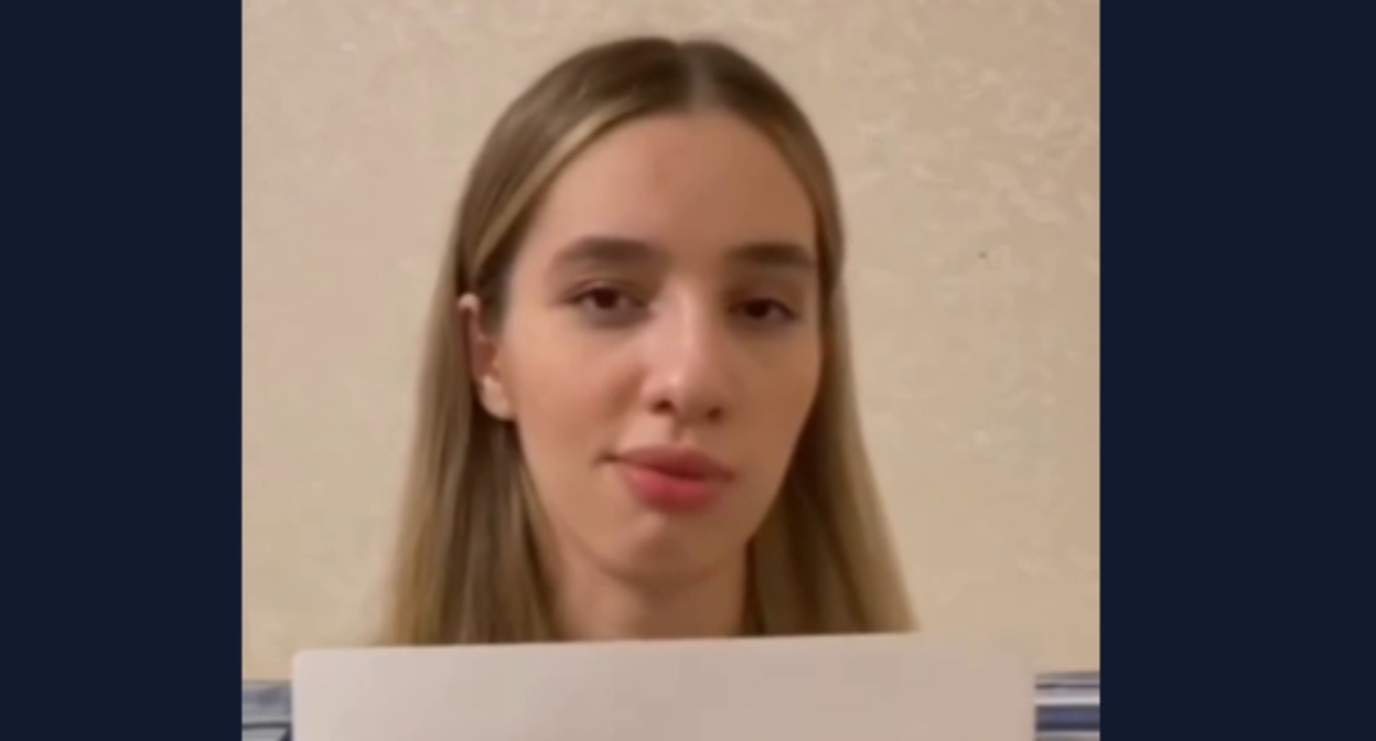 Aina Mankieva. Still from a video from the Telegram channel "Caucasus Without a Mother" from May 23, 2025, https://t.me/heda_media/1454.