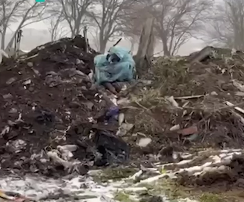 A still of the landfill in Sunzha, which residents complained about. January 24, 2026. Photo: Fortanga / Telegram channel
