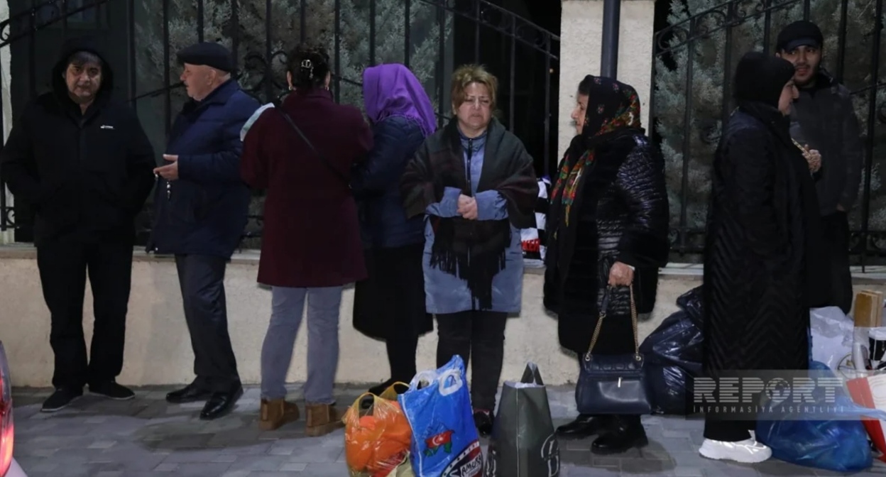 Internally displaced persons prepare to return to Agdam. February 17, 2026. Photo: Report https://report.az/ru/vnutrennyaya-politika/v-gorod-agdam-vyehala-ocherednaya-gruppa-byvshih-vynuzhdennyh-pereselencev