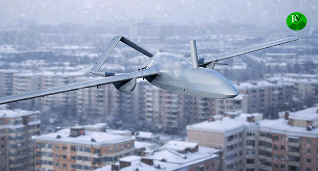 A drone over the city. Illustration created by the "Caucasian Knot" using AI in the Copilot program.