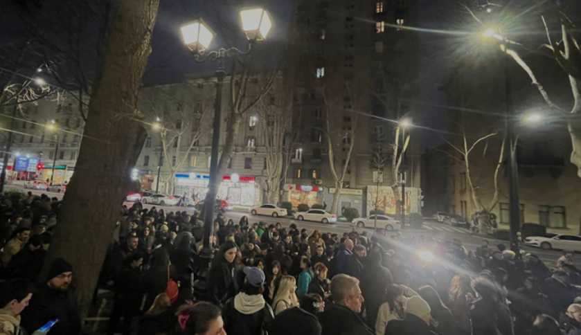 Students at a protest in Tbilisi. Screenshot from TV Pirveli, June 22, 2026, https://tvpirveli.ge/ka/siaxleebi/sazogadoeba/121892-aqtsia-iliauntan-ra-gzavnilebit-gamovida-khalkhi-quchashi.
