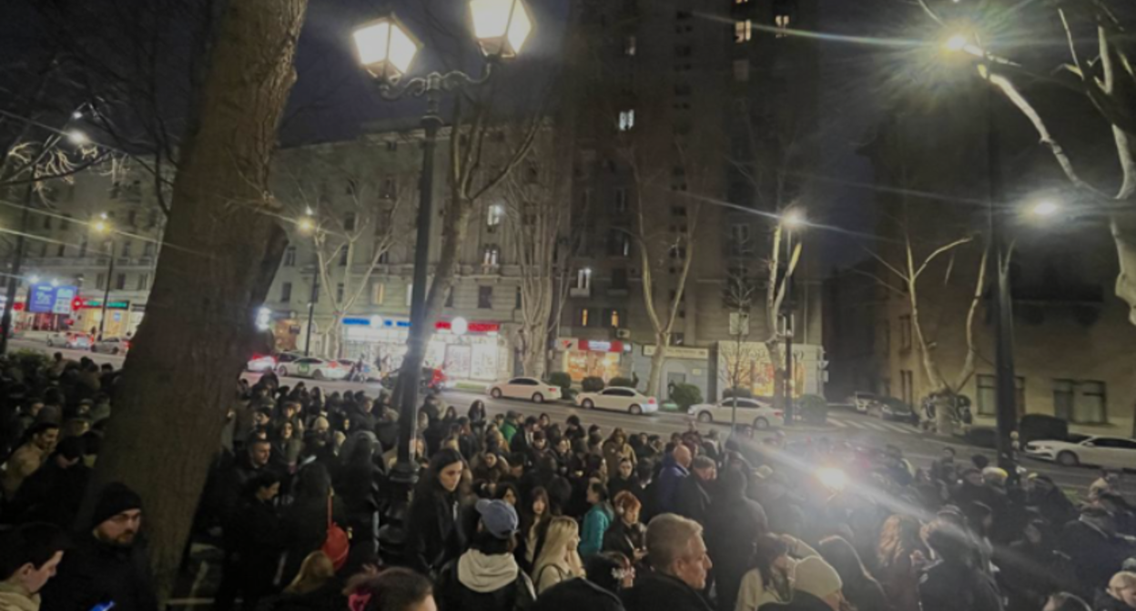 Students at a protest in Tbilisi. Screenshot from TV Pirveli, June 22, 2026, https://tvpirveli.ge/ka/siaxleebi/sazogadoeba/121892-aqtsia-iliauntan-ra-gzavnilebit-gamovida-khalkhi-quchashi.
