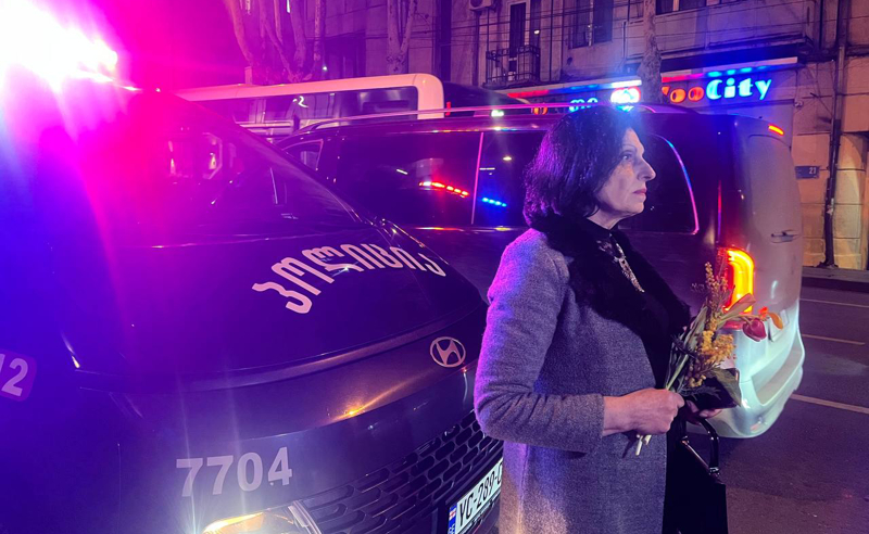 March in Tbilisi. Photo: TV Pirveli, February 25, 2026, https://tvpirveli.ge/ka/siaxleebi/sazogadoeba/122108-ar-sheveguebit-rusul-okupatsias-sabchota-okupatsiidan-105-tslis-tavze-tbilisshi