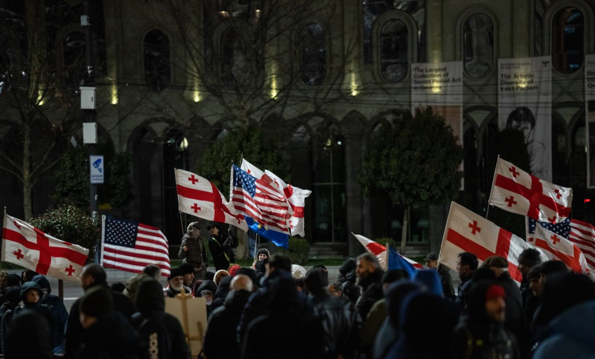 Supporters of European integration protested outside the Georgian parliament for the 462nd day in a row. Photo: Publika / Facebook