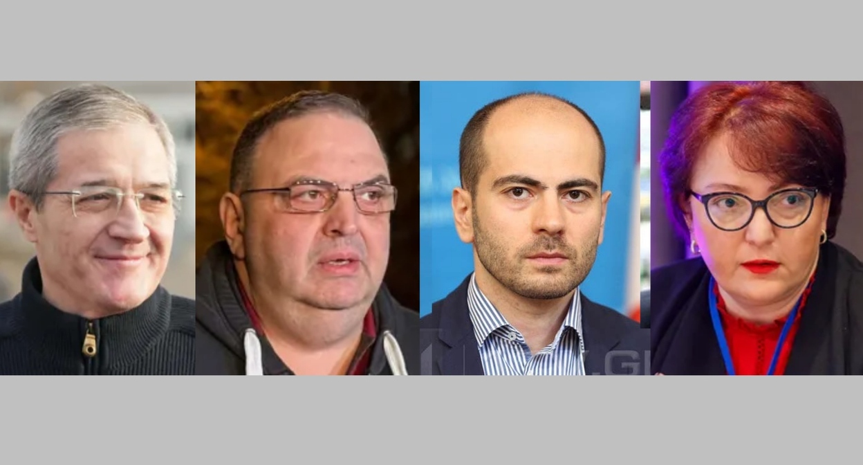 Givi Targamadze, Gubaz Sanikidze, Giorgi Kandelaki, Tina Khidasheli. Photo: Interpressnews https://www.interpressnews.ge/ JAMnews https://jam-news.net/ Collage by the "Caucasian Knot."
