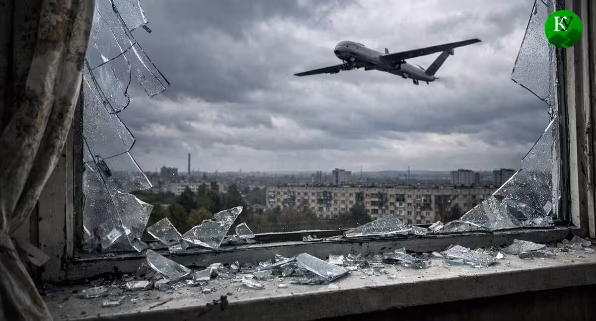 A UAV in the sky. Illustration created by the Caucasian Knot using AI in the Copilot program.
