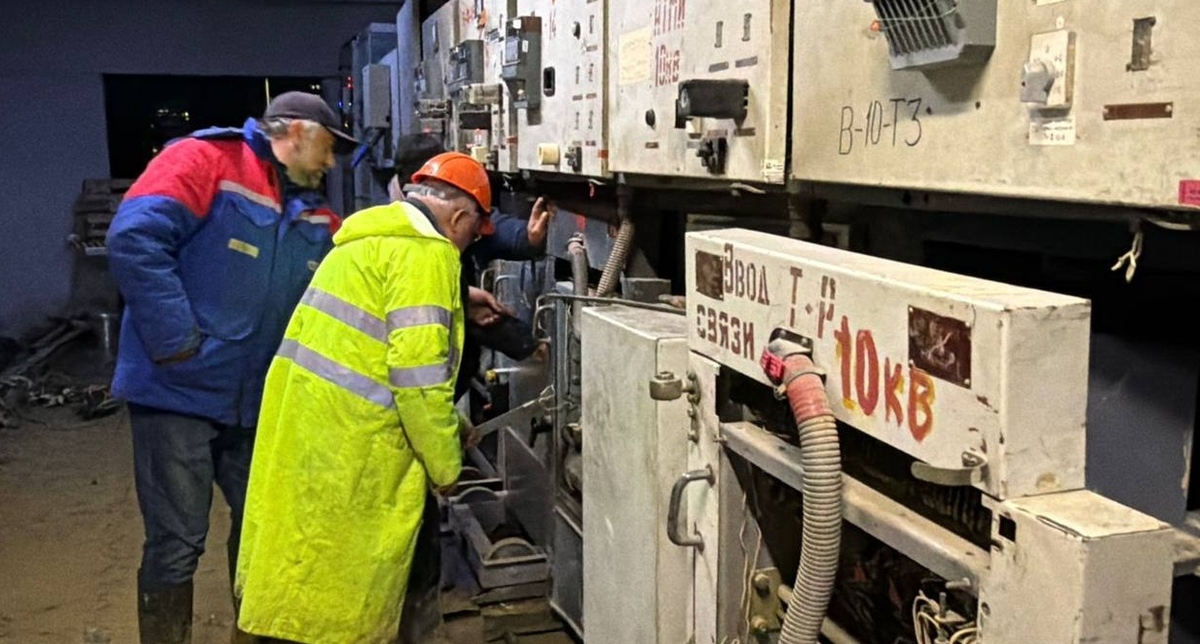 Primorskaya substation. Photo from the Makhachkala mayor's Telegram channel https://t.me/DzhambulatSalavov/996