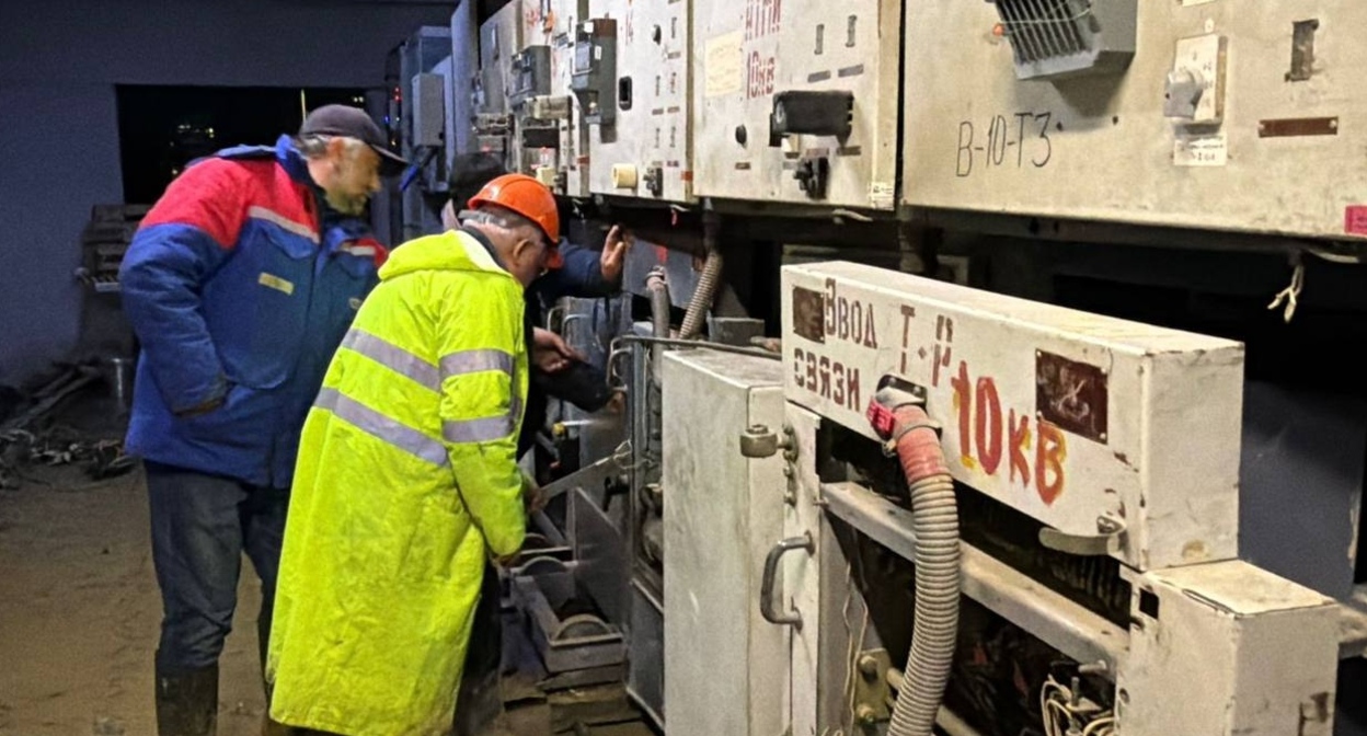 Primorskaya substation. Photo from the Makhachkala mayor's Telegram channel https://t.me/DzhambulatSalavov/996