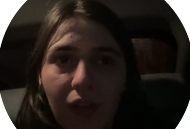 Aishat Khizrieva. Still from the video "Marem" from April 22, 2026, https://t.me/marem_group/1658.