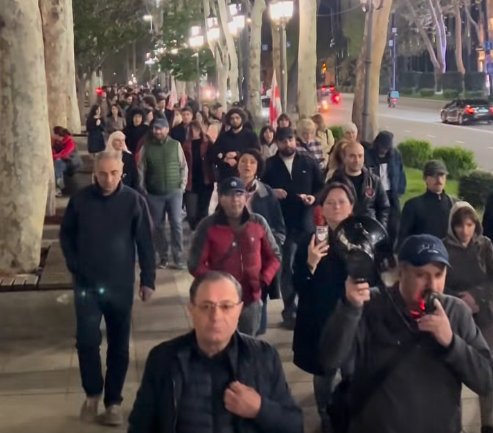 A still from a protest march in Tbilisi in support of children with Duchenne muscular dystrophy. Photo: MO SE / Facebook
