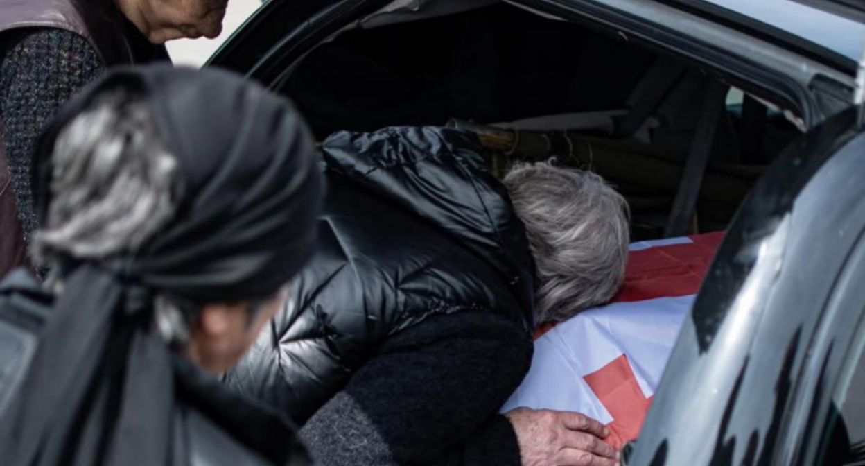 The body of a Georgian soldier has been delivered to Tbilisi. Screenshot from Publika's photo from April 26, 2026.