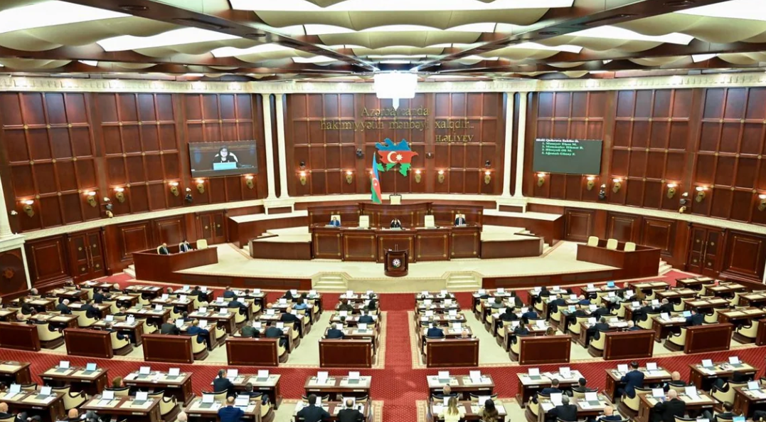 Azerbaijan's Parliament. Screenshot of the photo from Report? https://report.az/ru/vneshnyaya-politika/azerbajdzhan-priostanavlivaet-sotrudnichestvo-s-evroparlamentom