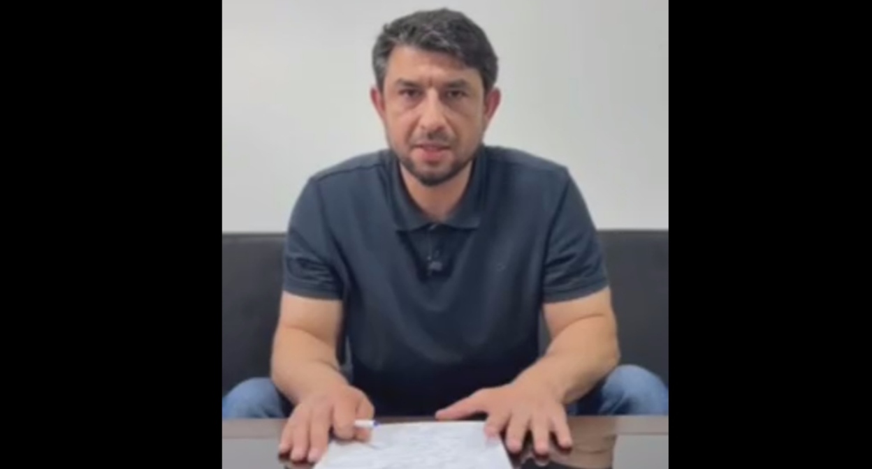 A still from Ramis Agabekov's video message, published by Shamil Khadulaev https://t.me/KhadulaevShamil/