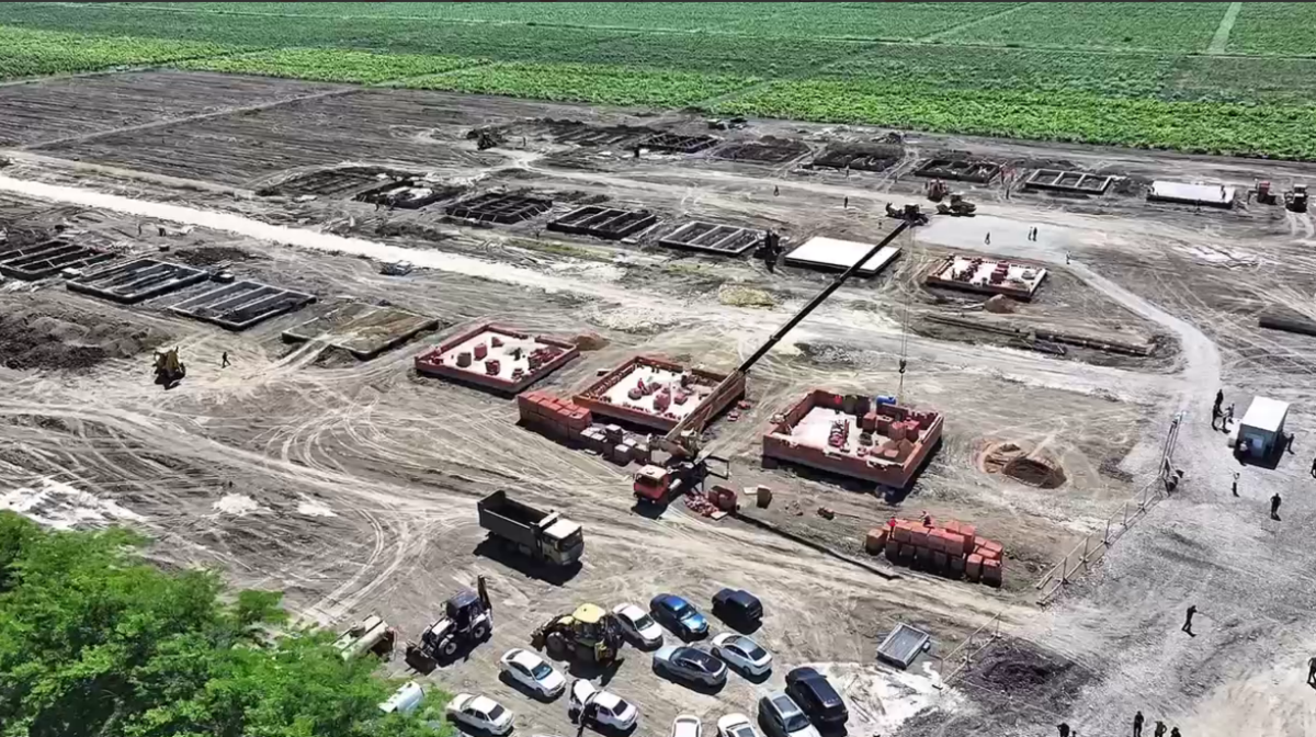 Construction site in Mamedkale. Still from a video from Fyodor Shchukin's Telegram channel, June 13, 2026, https://t.me/Glava_RD/183. Construction site in Mamedkale. Still from a video from Fyodor Shchukin's Telegram channel, June 13, 2026, https://t.me/Glava_RD/183.