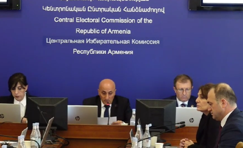 Central Election Commission meeting. Still from Yerevan Today broadcast, June 14, 2026, https://www.youtube.com/watch?v=S4ivjau8Dzo&t=8s Central Election Commission meeting. Still from Yerevan Today broadcast, June 14, 2026, https://www.youtube.com/watch?v=S4ivjau8Dzo&t=8s
