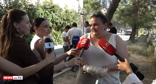 Karabakh displaced persons at a protest in Yerevan. Still from video: https://www.youtube.com/watch?v=d1nUZVOENKE&t=224s