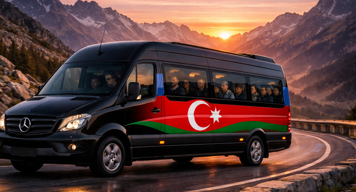 Bus with migrants. Illustration created by "Caucasian Knot" using AI in the Copilot program. Bus with migrants. Illustration created by "Caucasian Knot" using AI in the Copilot program.