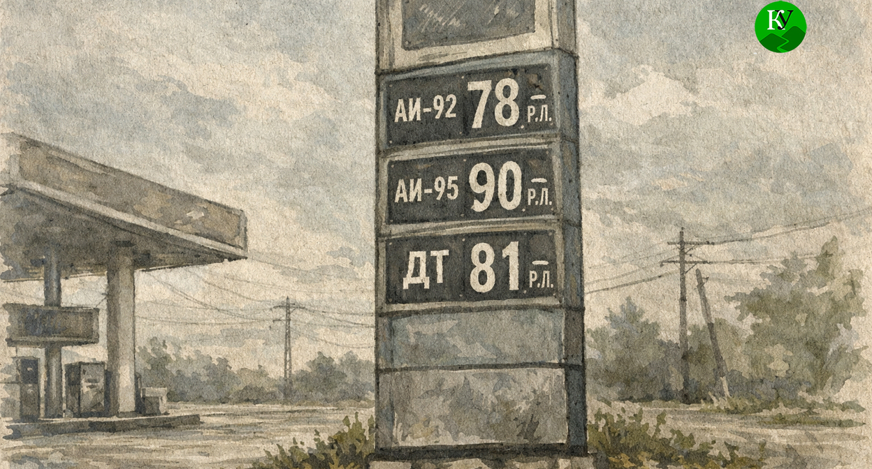Fuel prices at gas stations. Illustration created by "Caucasian Knot" using AI in the Copilot program.