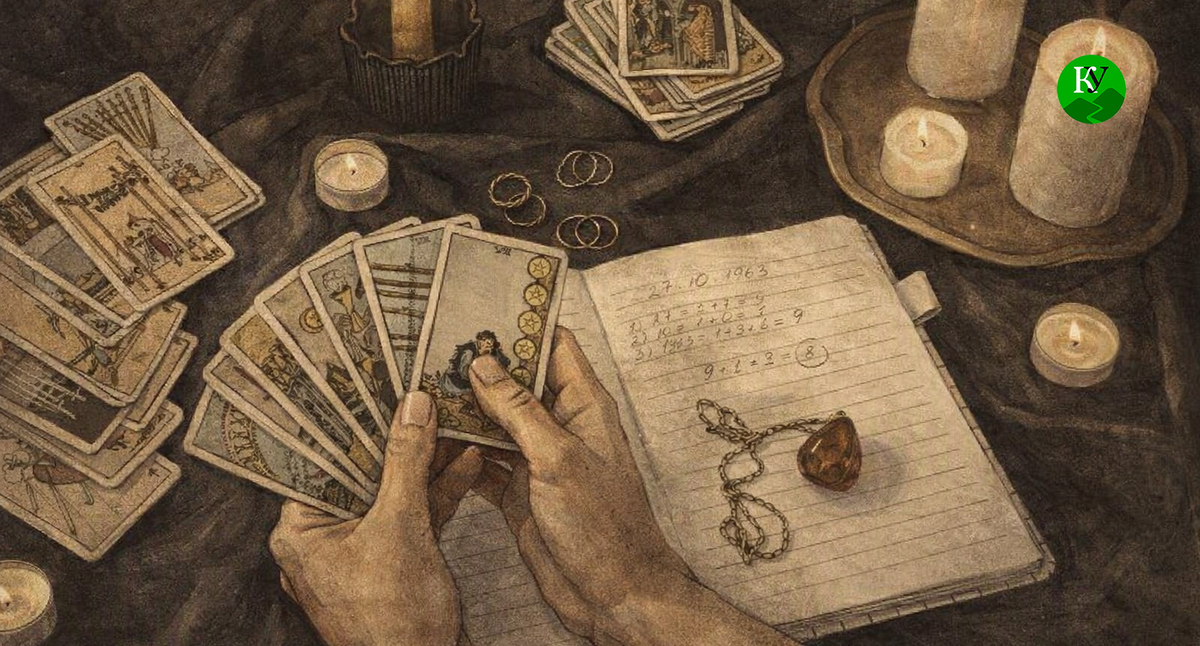 Fortune-telling with cards. Illustration created by "Caucasian Knot" using AI in the Copilot program.