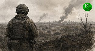 Military serviceman. Illustration created by "Caucasian Knot" using AI in the Copilot program.
