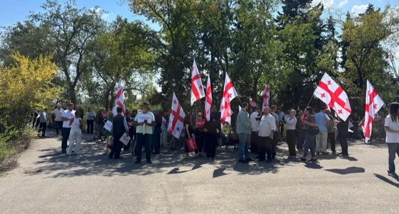 Protest action in the Krtsanisi forest park. Photo: "Interpressnews" https://www.interpressnews.ge/ru/article/177483-v-krtsanisskom-lesoparake-proshla-aktsiia-protesta-protiv-stroitelstva-t-n-arabskikh-gorodkov