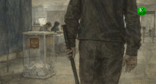 A law enforcement officer at the polling station. Illustration created by "Caucasian Knot" using AI in the Copilot program.
