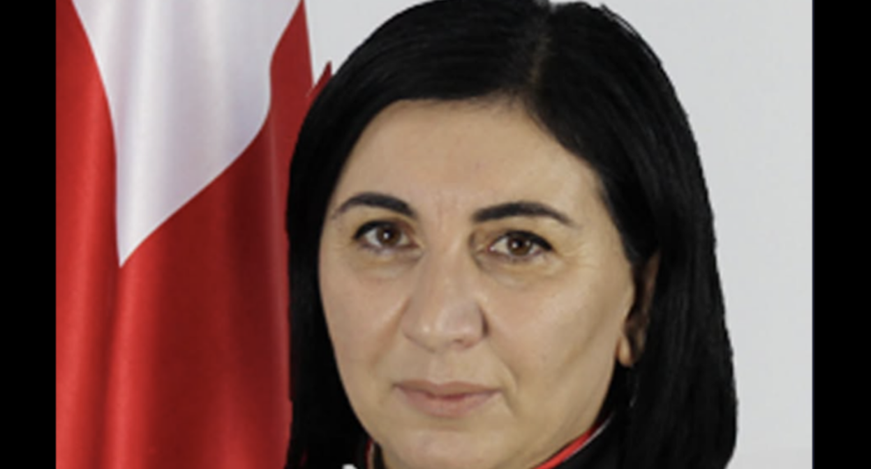Judge Tsitsino Kikvadze. Screenshot from JamNews dated 24.09.26, https://jam-news.net/ru/грузия-судья-против-наказания-за-оско/