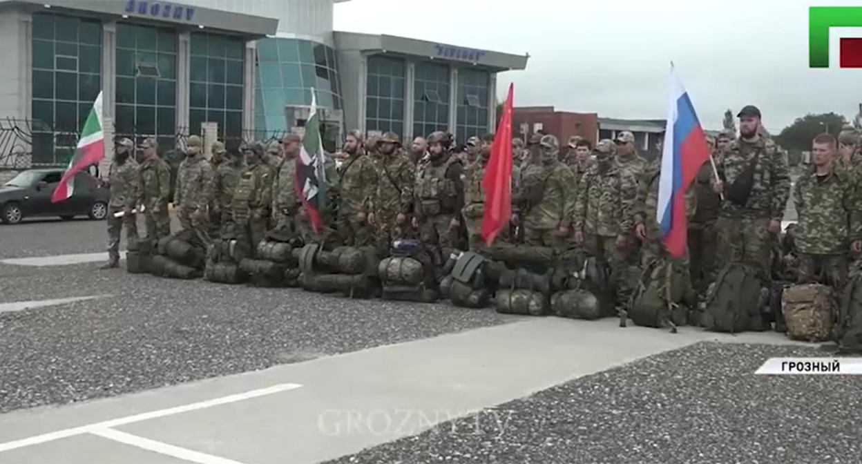 A group of fighters in Grozny before being sent to the special military operation zone. Frame from the video https://www.instagram.com/p/DdwyuuLxAjx (the activities of the company Meta (which owns Facebook, Instagram, and WhatsApp) are banned in Russia) A group of fighters in Grozny before being sent to the special military operation zone. Frame from the video https://www.instagram.com/p/DdwyuuLxAjx (the activities of the company Meta (which owns Facebook, Instagram, and WhatsApp) are banned in Russia)