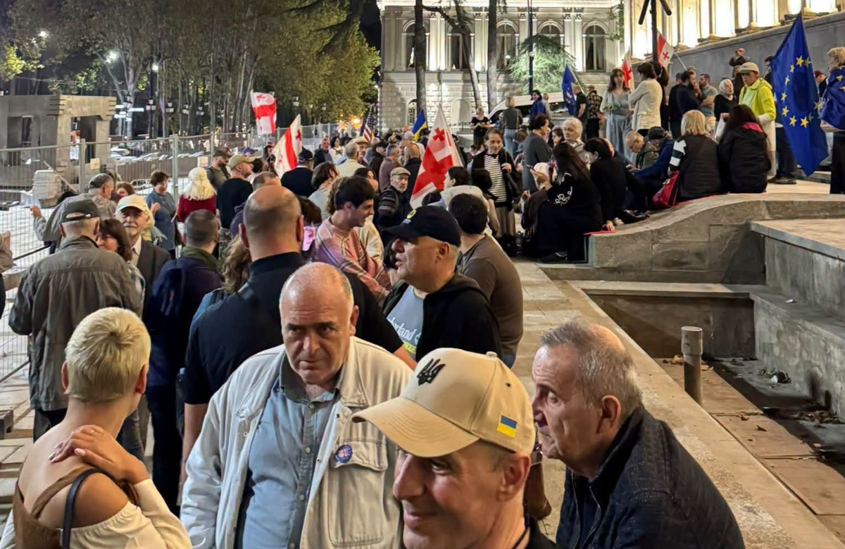 Participants of the protest on the 672nd day in Tbilisi. photo: Giorgi Mumladze / Facebook*
