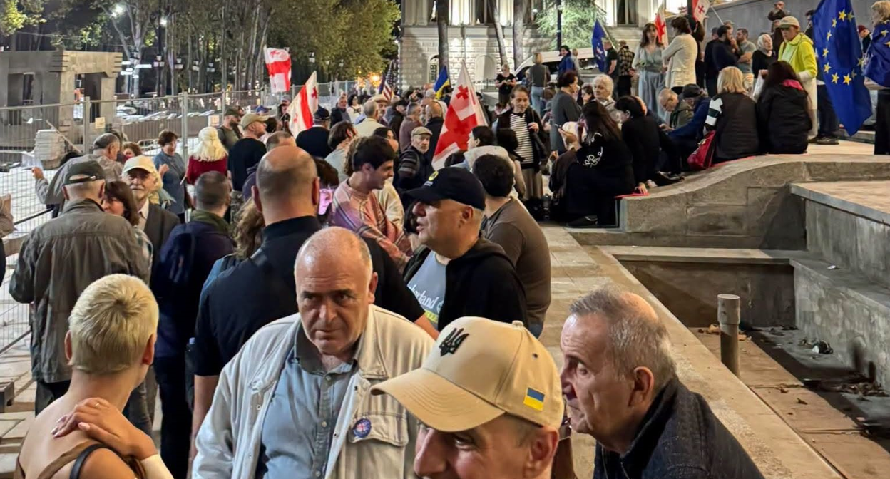 Participants of the protest on the 672nd day in Tbilisi. photo: Giorgi Mumladze / Facebook* Participants of the protest on the 672nd day in Tbilisi. photo: Giorgi Mumladze / Facebook*