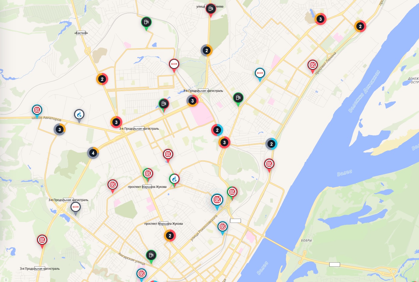 The situation with fuel availability at gas stations in Volgograd according to the service "Where is GAS" on October 2, 2026