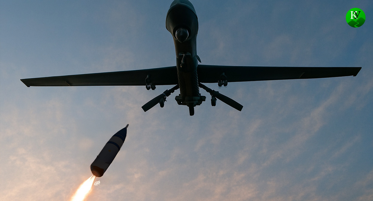 Drones and air defense. Illustration created by "Caucasian Knot" using AI in the Copilot program.