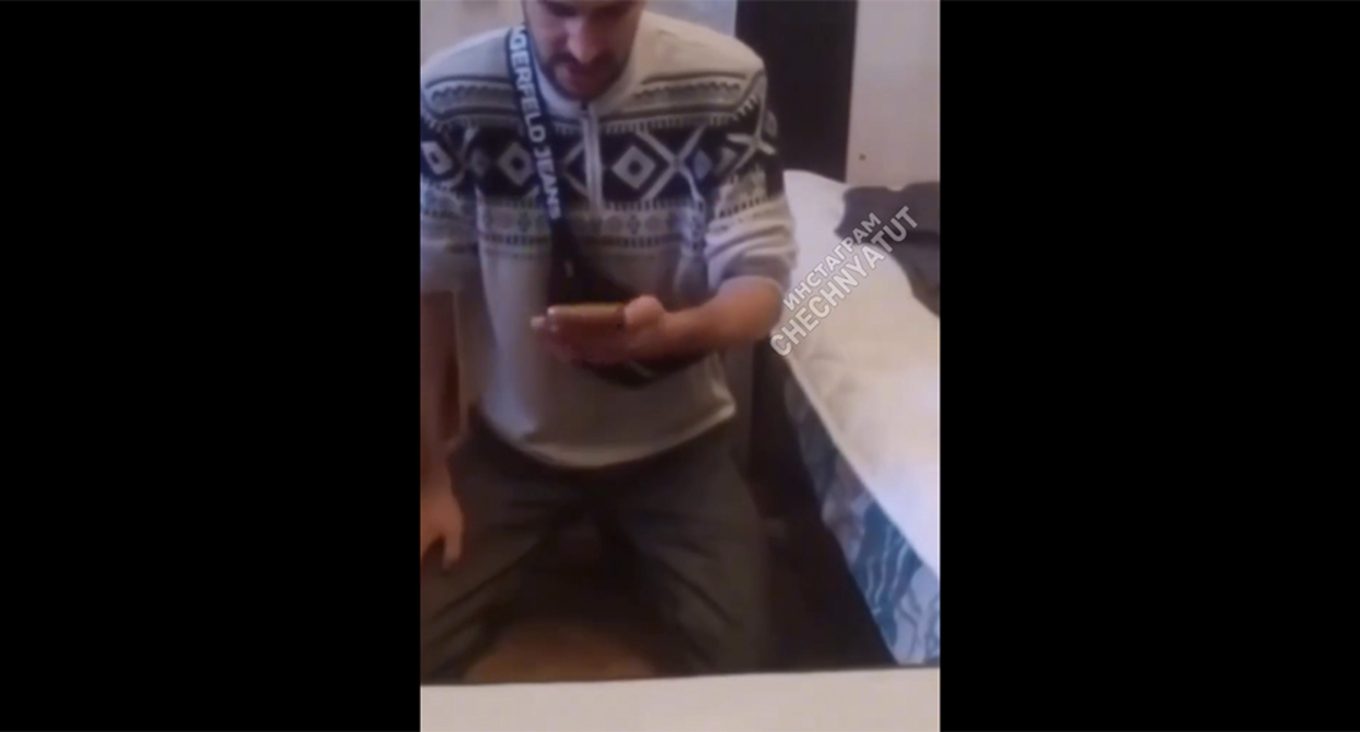 The streamer from Moscow apologizes on camera to the residents of Chechnya. Frame from the video https://www.instagram.com/chechnyatut/reel/DeCG2bOItkO (the activities of the company Meta (which owns Facebook, Instagram, and WhatsApp) are banned in Russia)