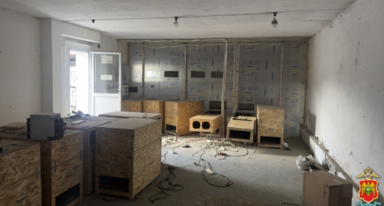 The premises where the illegal mining farm was located. Photo: Ministry of Internal Affairs of Kabardino-Balkaria https://07.мвд.рф/news/item/99293942 The premises where the illegal mining farm was located. Photo: Ministry of Internal Affairs of Kabardino-Balkaria https://07.мвд.рф/news/item/99293942