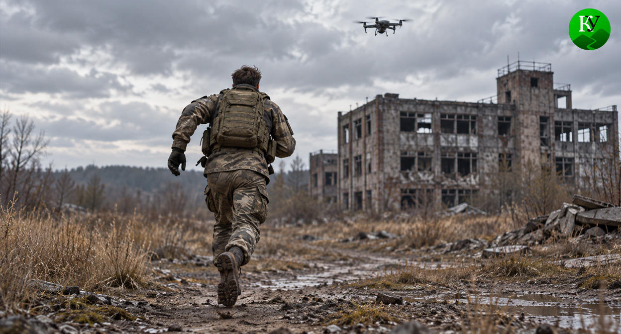 A soldier in the Special Military Operation. Illustration created by "Caucasian Knot" using AI in the Copilot program.