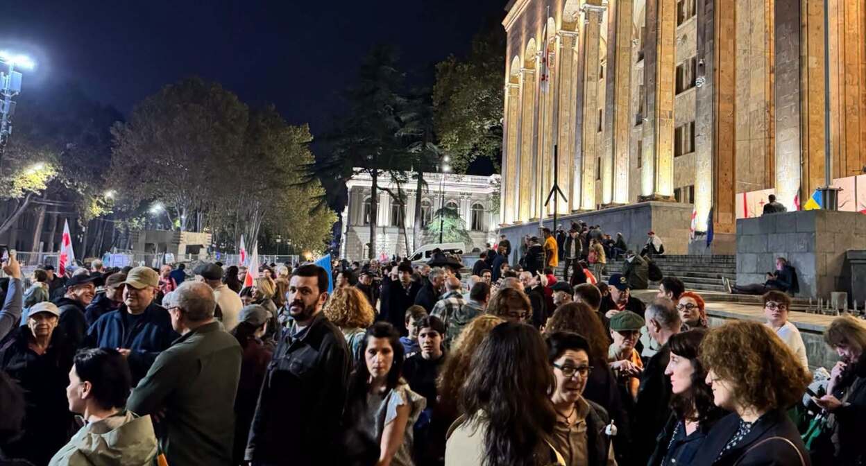 Protesters outside the parliament of Georgia on October 15. Photo: Giorgi Mumladze / Facebook* Protesters outside the parliament of Georgia on October 15. Photo: Giorgi Mumladze / Facebook*