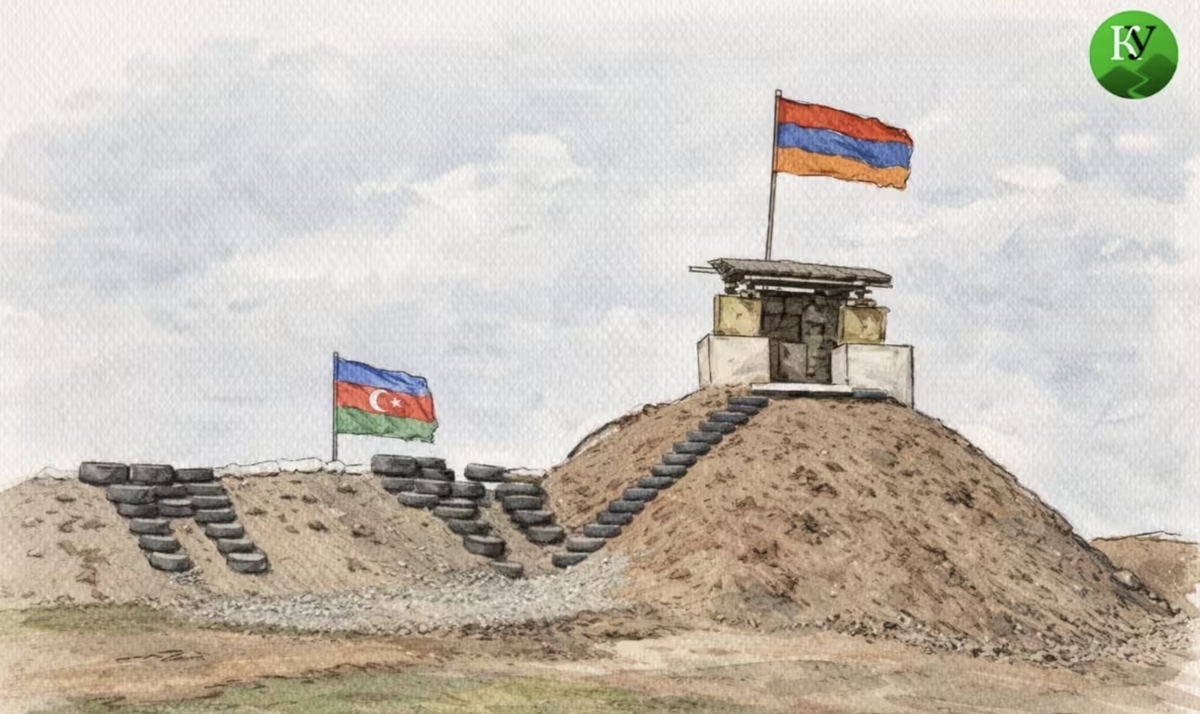 The border of Armenia and Azerbaijan. Illustration created by "Caucasian Knot" using AI. The border of Armenia and Azerbaijan. Illustration created by "Caucasian Knot" using AI.