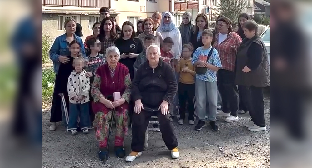 Residents of the house on Kalmykov Street in Nalchik are recording a collective video appeal. Frame from the video https://www.instagram.com/p/Deqf6ArMxvi (the activities of Meta (owner of Facebook, Instagram, and WhatsApp) are banned in Russia) Residents of the house on Kalmykov Street in Nalchik are recording a collective video appeal. Frame from the video https://www.instagram.com/p/Deqf6ArMxvi (the activities of Meta (owner of Facebook, Instagram, and WhatsApp) are banned in Russia)